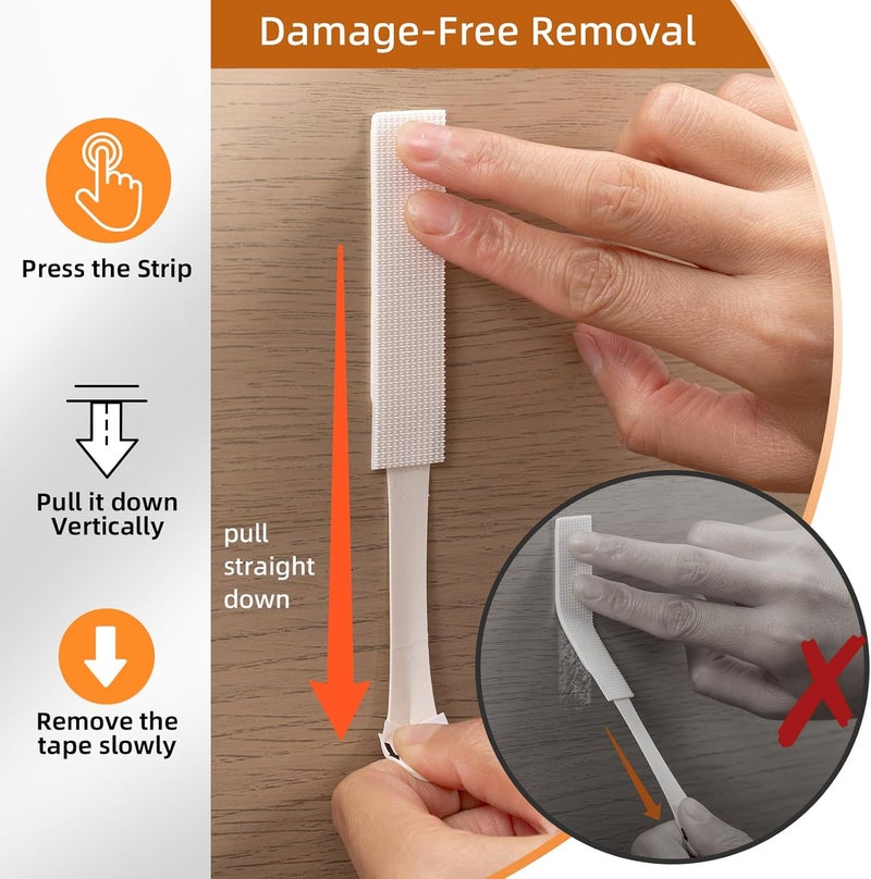Trilancer Picture Hanging Strips Heavy Duty, 20 Pairs(40 Strips) Damage-Free Adhesive Wall Hanging for Picture Frames,Wall Art,Decorations, No Nails or Tools Needed, Clean Removal for Smooth Surfaces - Image 4